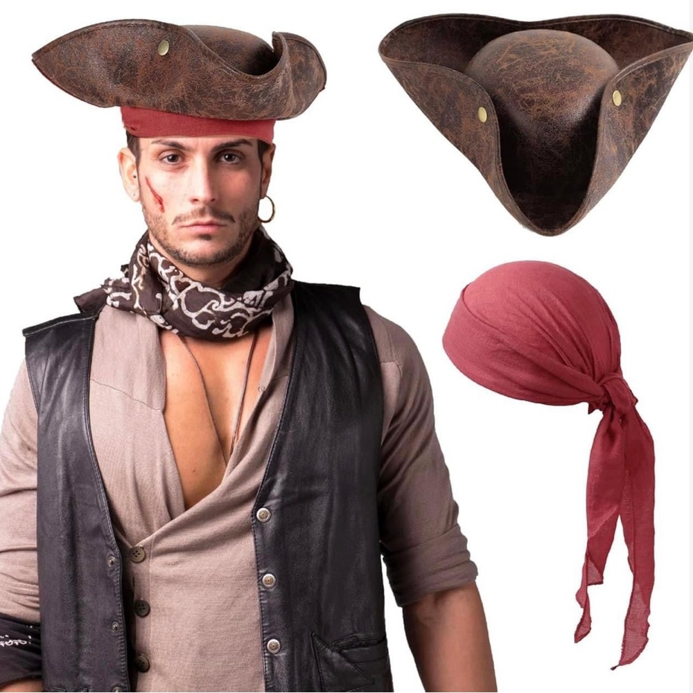 Pirate Hat Pirate Accessories - Pirate with Red Pirate Bandana Pirate